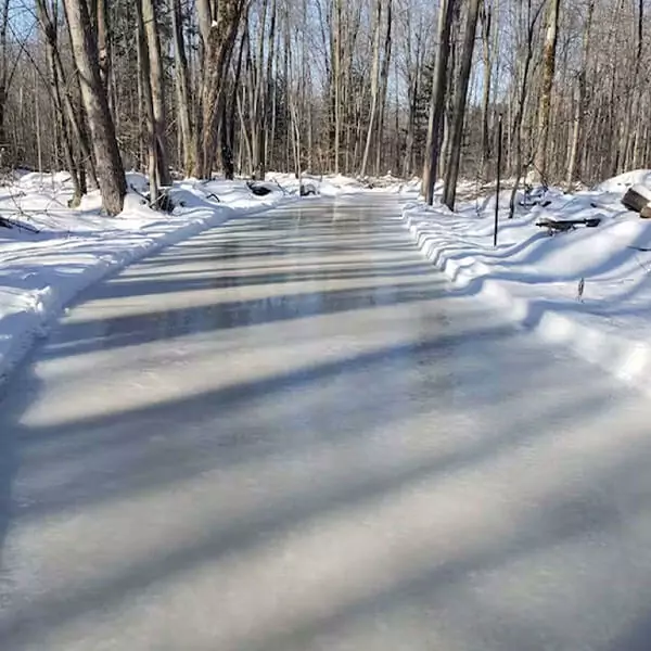 countryside adventures scenic frozen road for skating